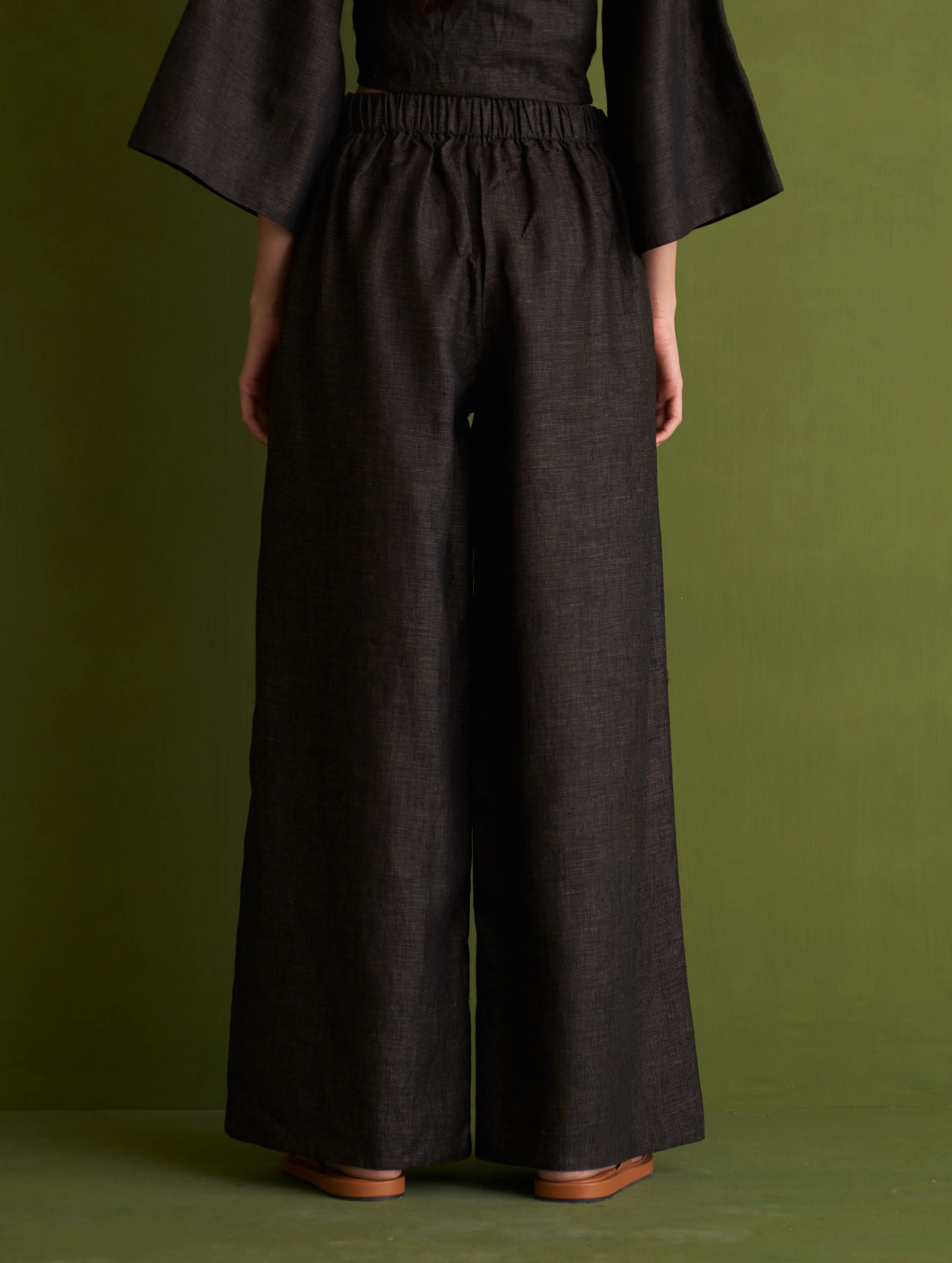 Ren Linen Pants - Charcoal