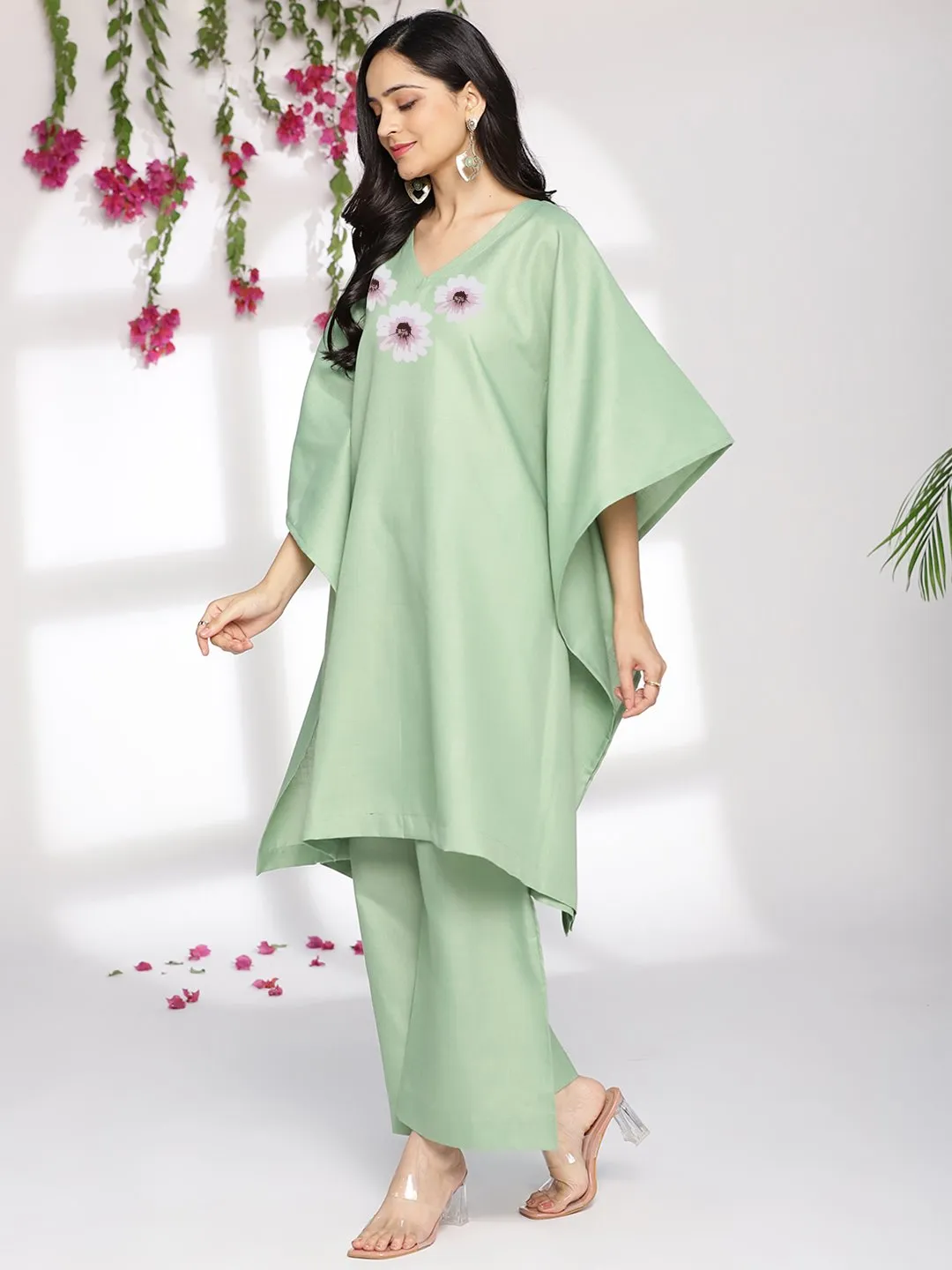 SageGreen CottonSlub ShortKaftan - Haru