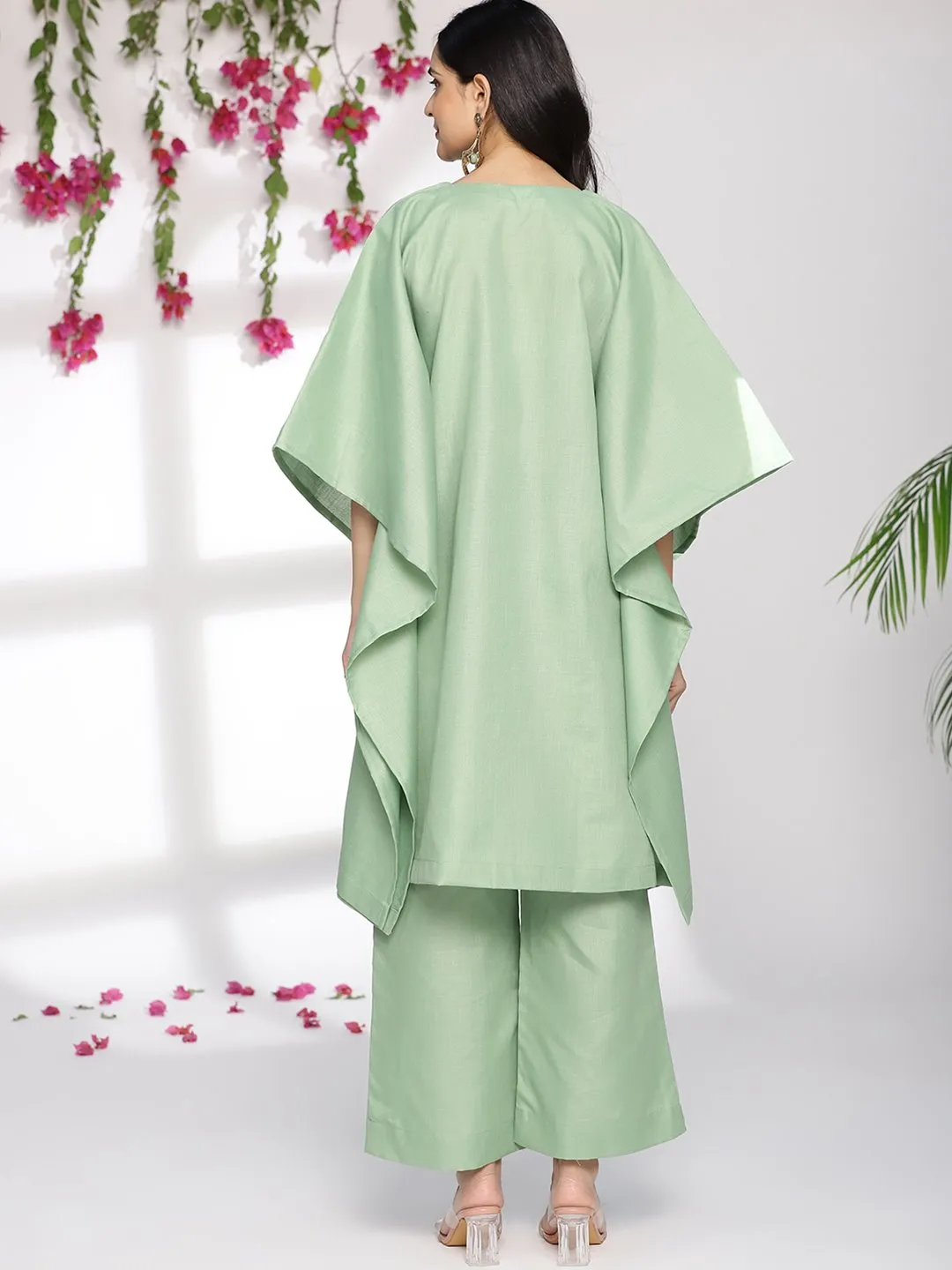 SageGreen CottonSlub ShortKaftan - Haru