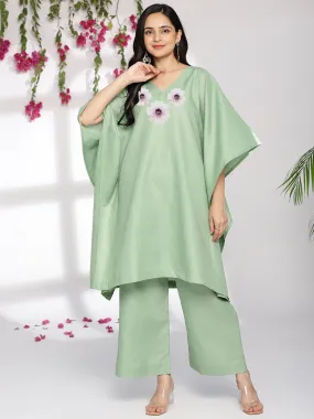 SageGreen CottonSlub ShortKaftan - Haru