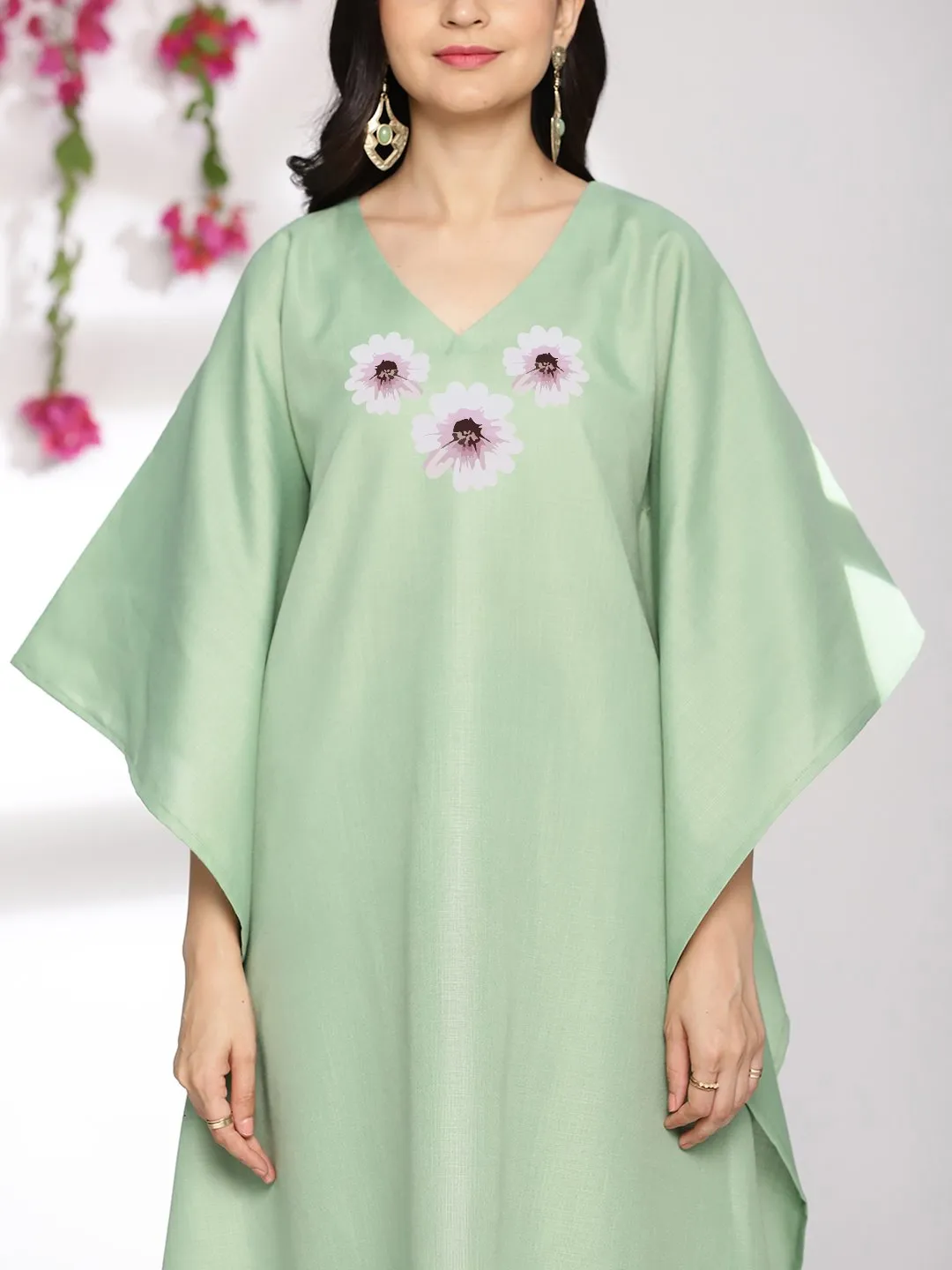 SageGreen CottonSlub ShortKaftan - Haru