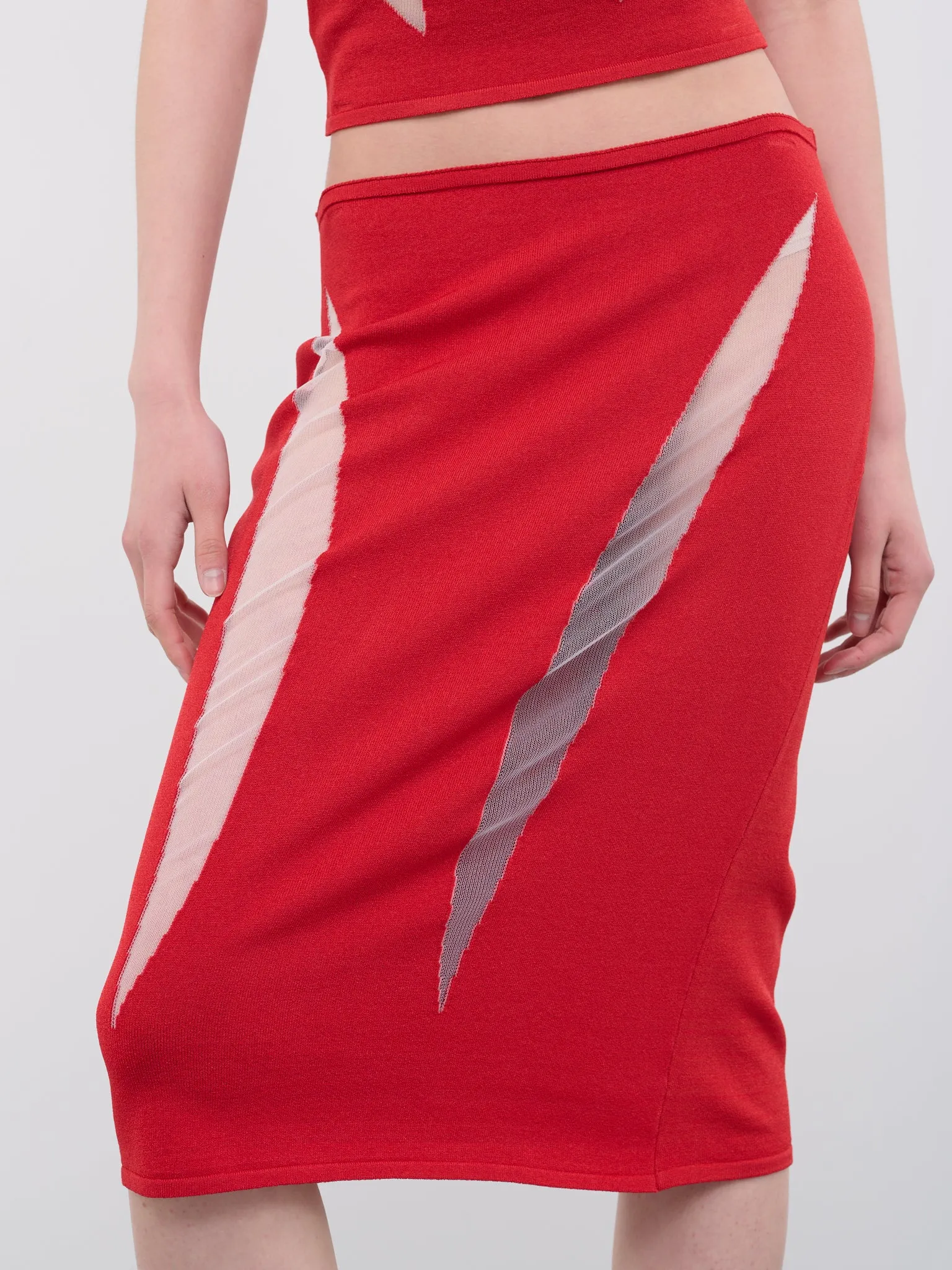 Slash Midi Skirt (CL06-RED)