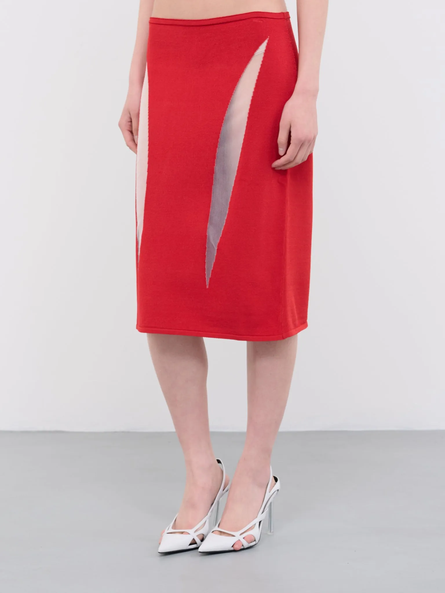 Slash Midi Skirt (CL06-RED)