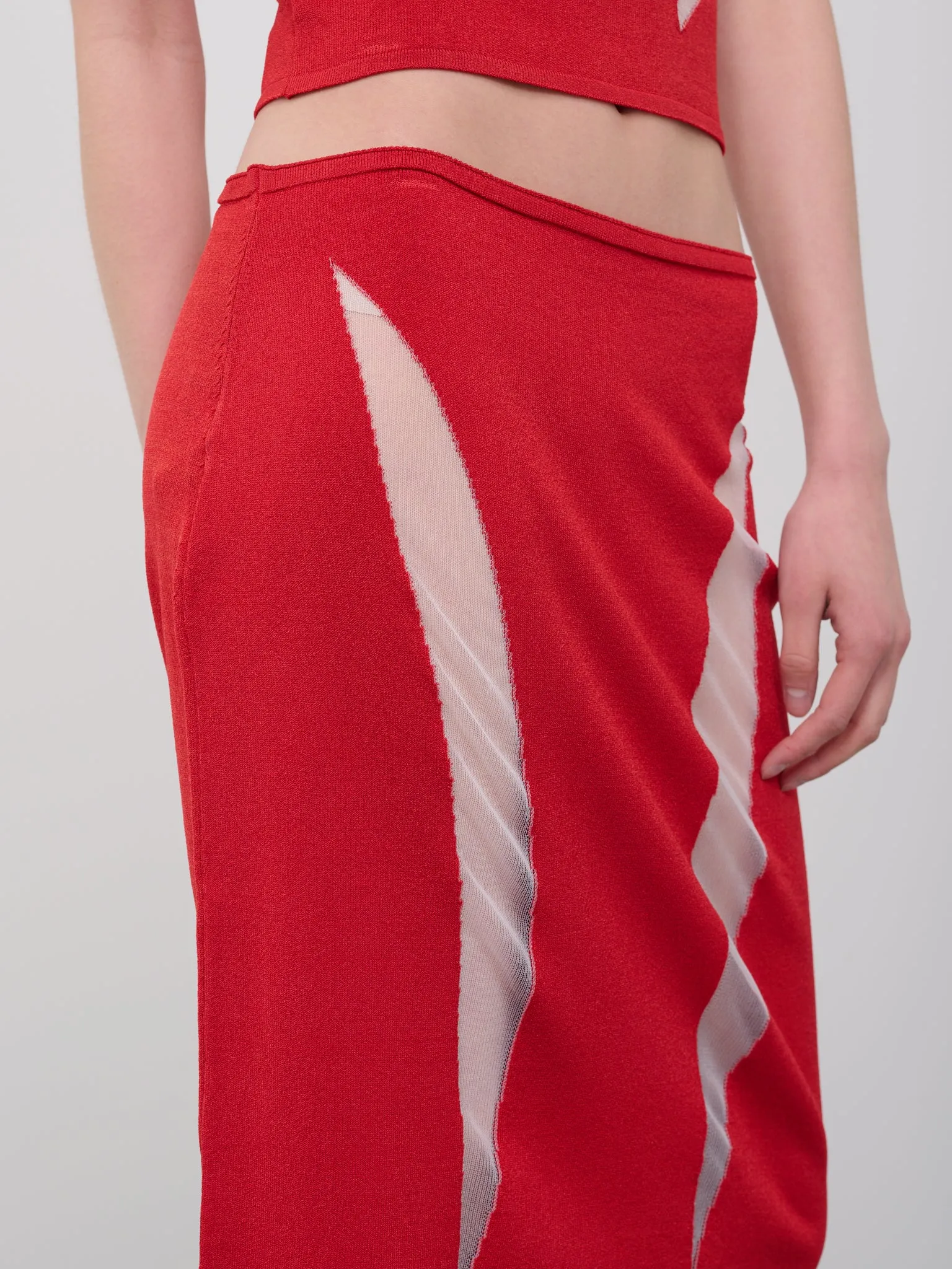 Slash Midi Skirt (CL06-RED)