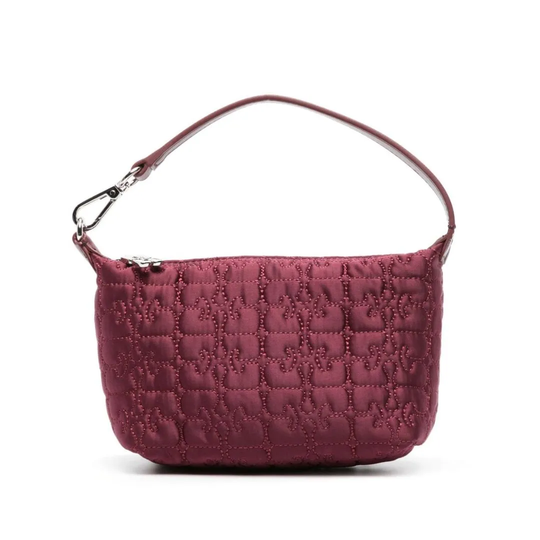 Small Butterfly Pouch Satin Bag (Burgundy)