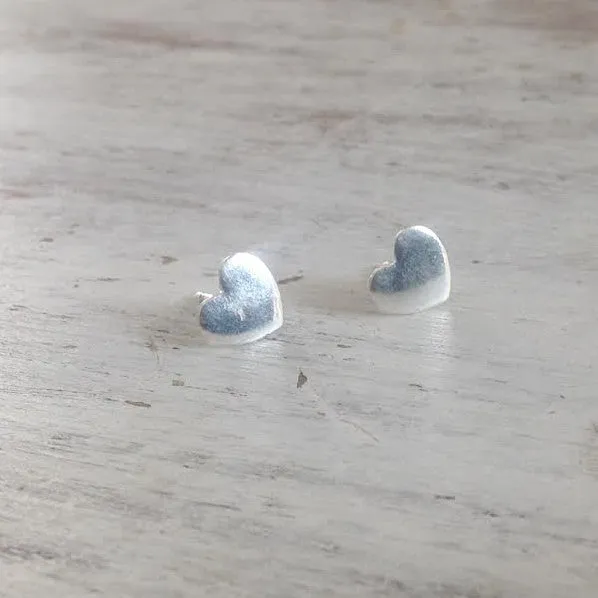 Sterling Silver Heart stud earrings