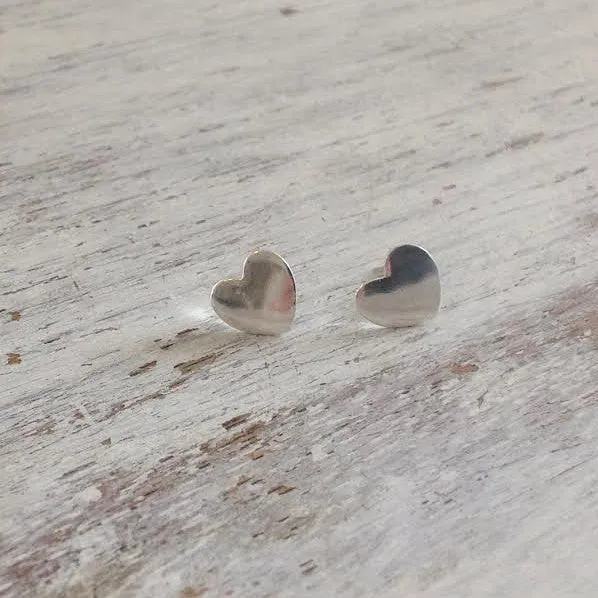 Sterling Silver Heart stud earrings