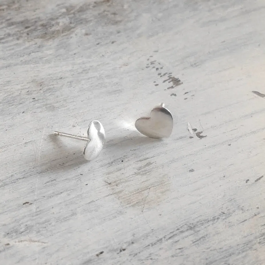 Sterling Silver Heart stud earrings