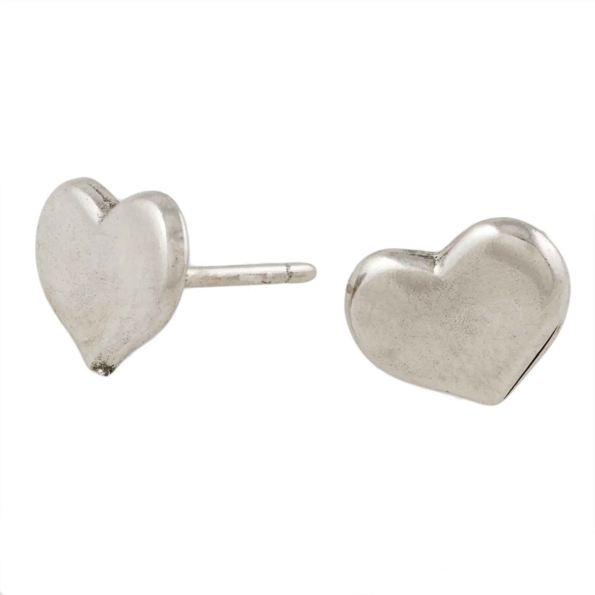 Sterling Silver Heart stud earrings