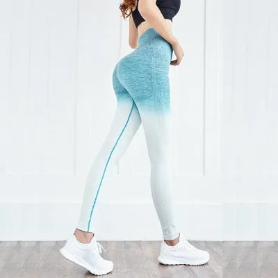 Tights Gradient Seamless Stretchy High Waist Pants