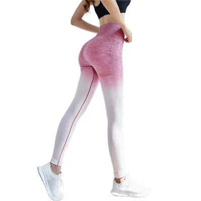 Tights Gradient Seamless Stretchy High Waist Pants