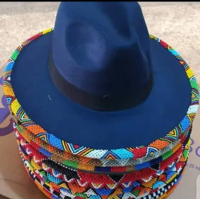 Wholesale wholesale 5 masaai maasai Fedora hats| brim hats| summer hats| cowboy hats with multicolored beads and free shipping world wide